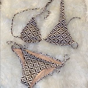 Brown and White Bikini
